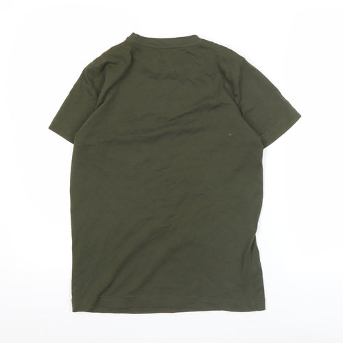 Puma Boys Green Logo T-Shirt 11-12 Years Crew Neck Short Sleeve