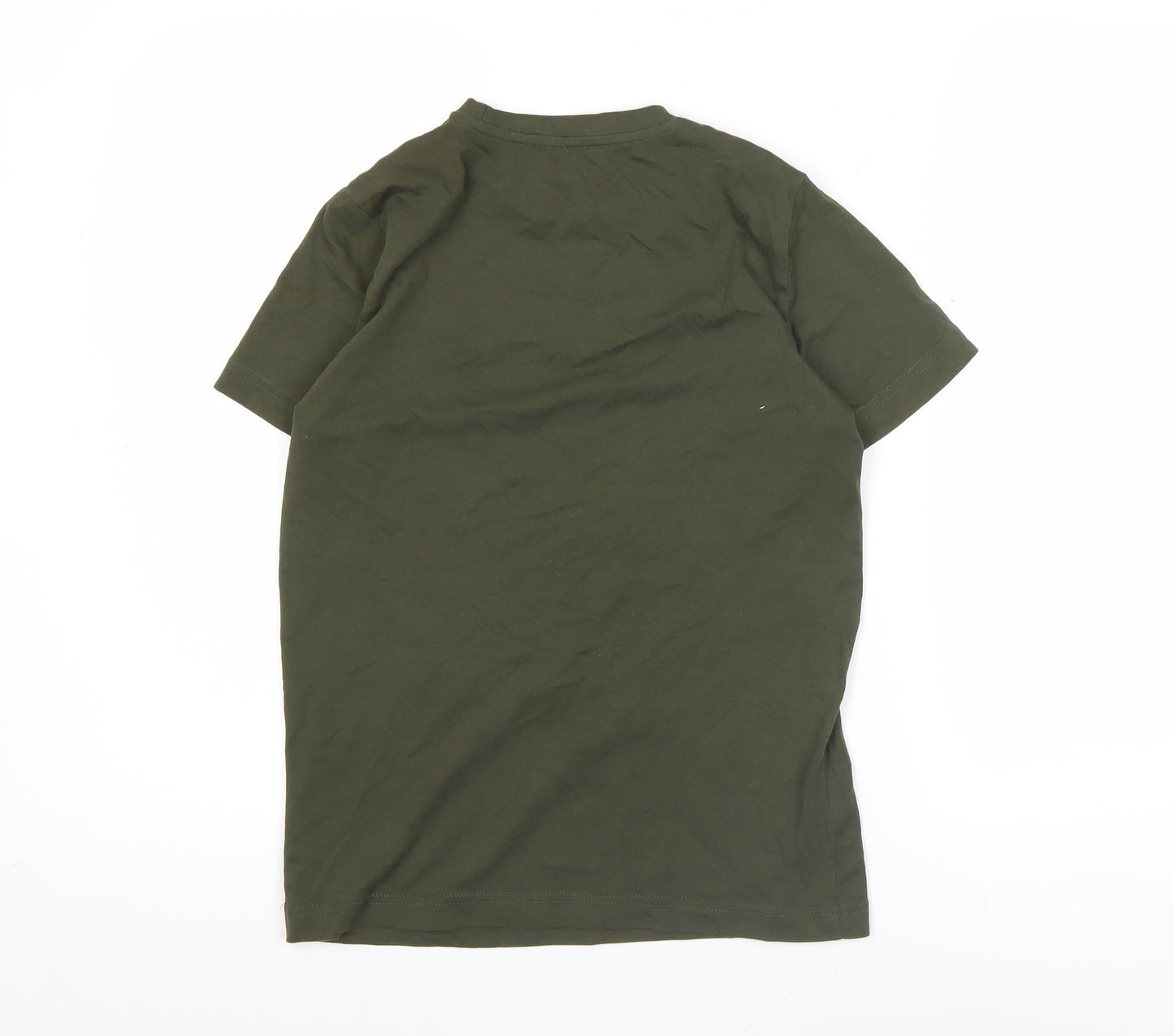 Puma Boys Green Logo T-Shirt 11-12 Years Crew Neck Short Sleeve