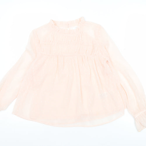 Next Girls Pink Polka Dot Blouse Age 11 Years Long Sleeve Tunic