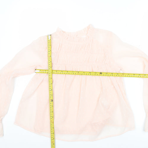 Next Girls Pink Polka Dot Blouse Age 11 Years Long Sleeve Tunic