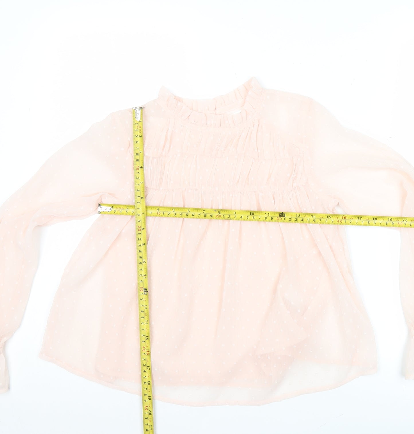 Next Girls Pink Polka Dot Blouse Age 11 Years Long Sleeve Tunic