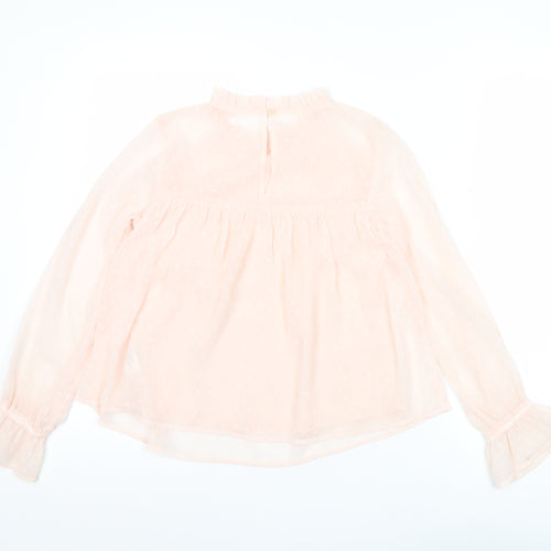 Next Girls Pink Polka Dot Blouse Age 11 Years Long Sleeve Tunic