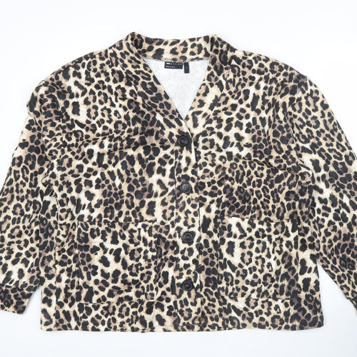 ASOS DESIGN Women’s Brown Leopard Print Cotton Jacket Size 8