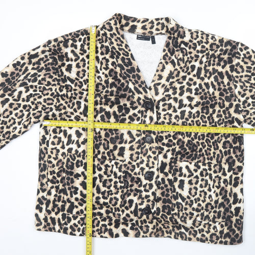 ASOS DESIGN Women’s Brown Leopard Print Cotton Jacket Size 8