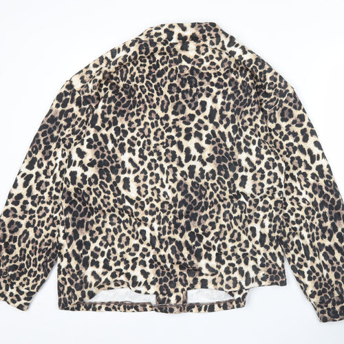ASOS DESIGN Women’s Brown Leopard Print Cotton Jacket Size 8