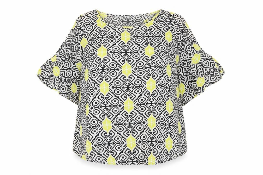 Front view of Stella Morgan women’s multicoloured, size UK 12, viscose tunic blouse
