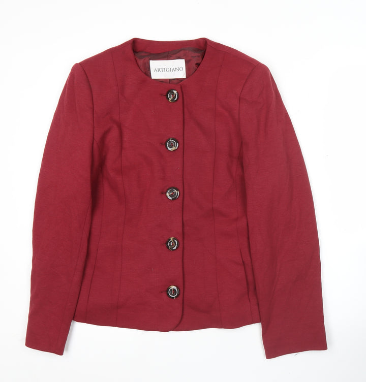Artigiano Women’s Red Blazer Jacket Size 12 Formal Business Wear