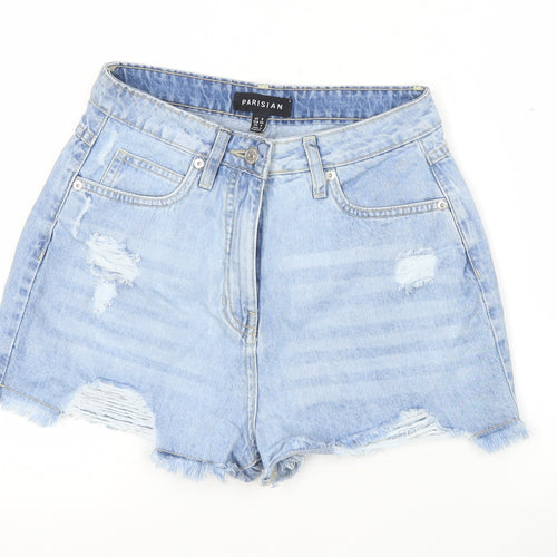 Parisian Women’s Blue Denim Distressed Cut-Off Shorts Size 8