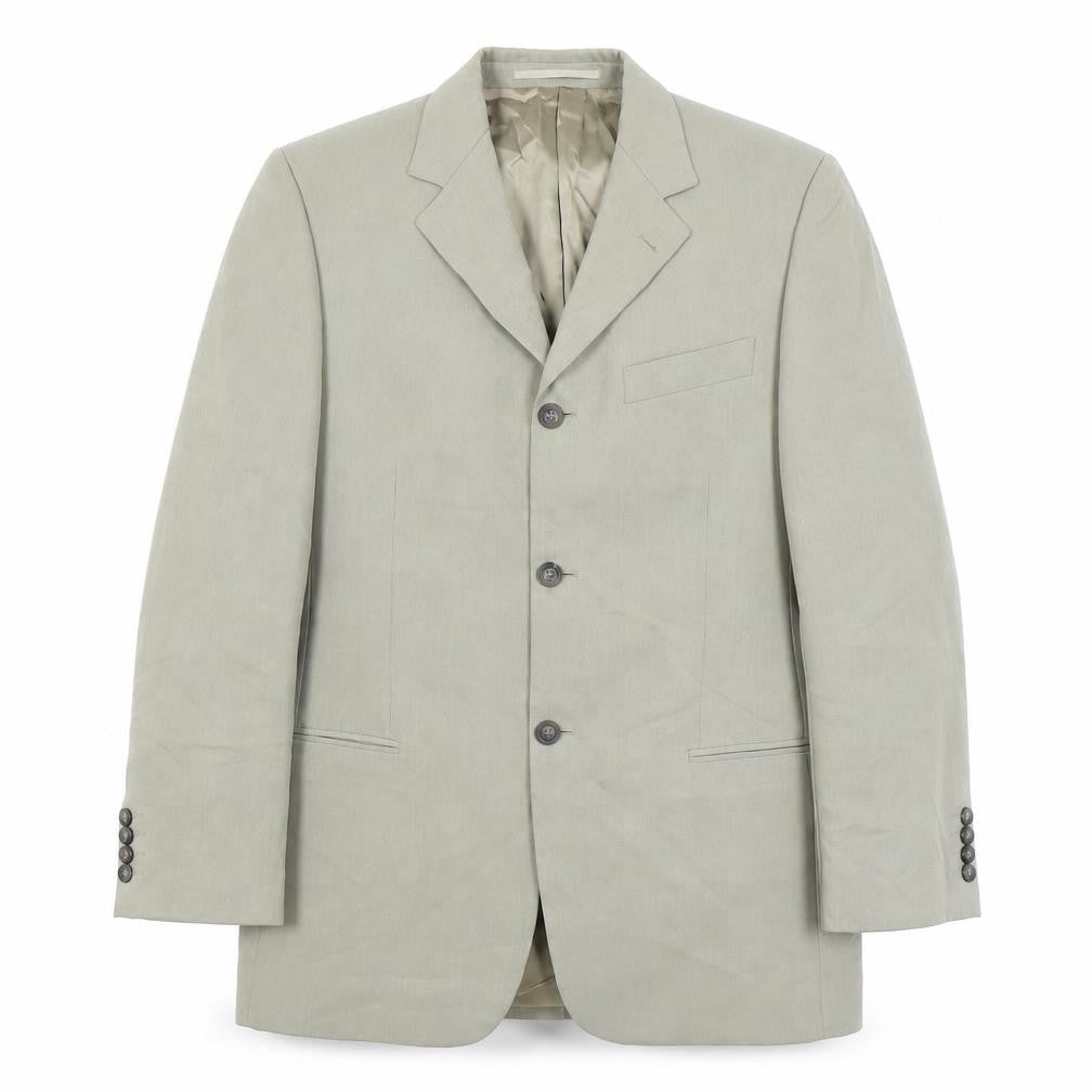 Front view of Tom English Men's Beige Blazer Jacket 48 Regular Notch Lapel