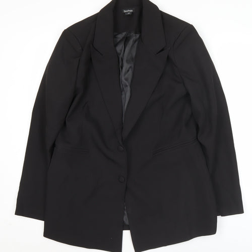 Boohoo Womens Black Size 12 Blazer Jacket Tailored Workwear