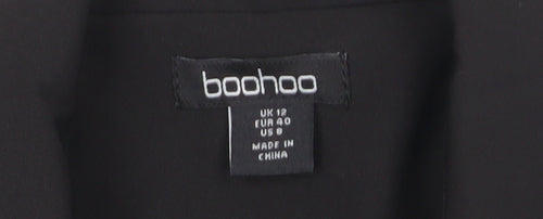 Boohoo Womens Black Size 12 Blazer Jacket Tailored Workwear