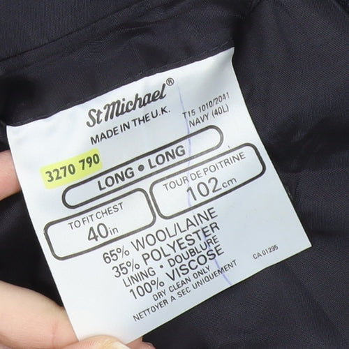 Marks and Spencer St Michael Men’s Navy Pinstripe Wool Jacket 40L