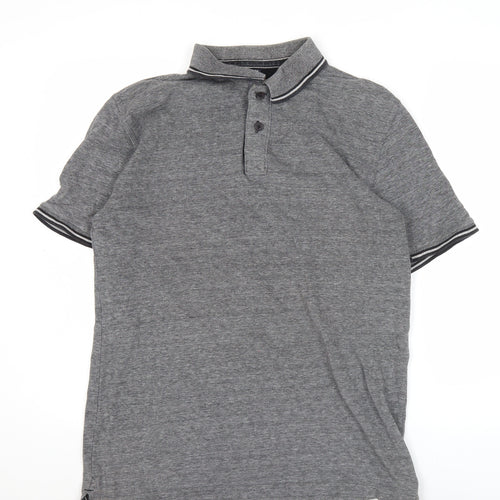 Boston Crew Men’s Grey Cotton Polo Shirt Size M Short Sleeve Casual