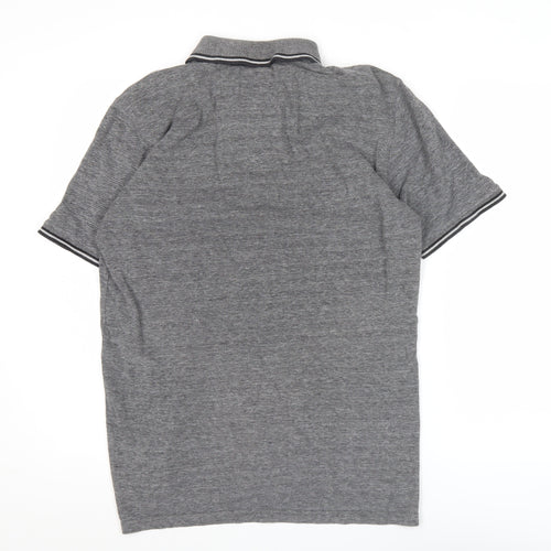 Boston Crew Men’s Grey Cotton Polo Shirt Size M Short Sleeve Casual