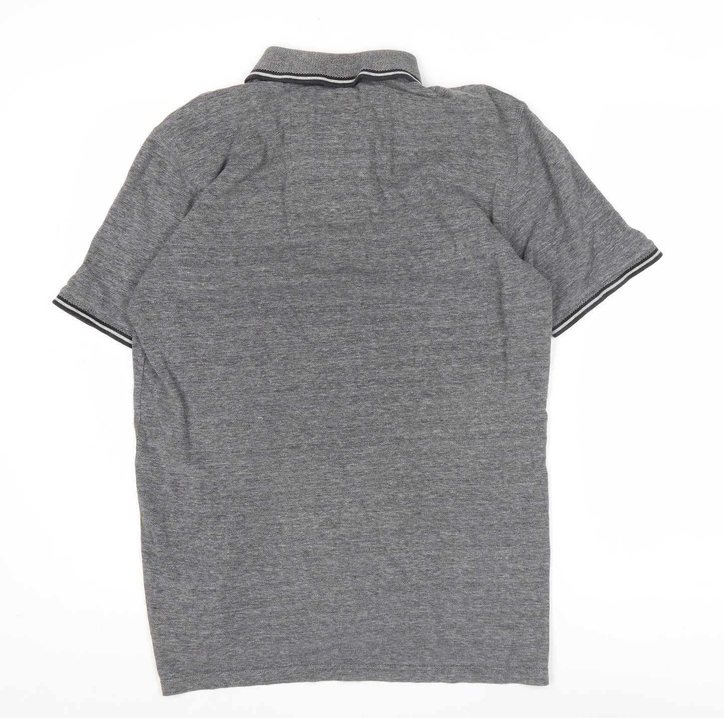 Boston Crew Men’s Grey Cotton Polo Shirt Size M Short Sleeve Casual