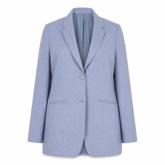 Front view of Mackays Women’s Blue, size UK 14, Longline Blazer Coat Jacket