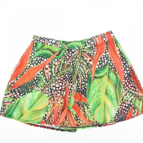 Boohoo Womens Multicoloured Tropical Culotte Shorts Size L