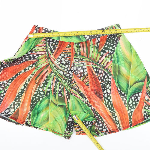 Boohoo Womens Multicoloured Tropical Culotte Shorts Size L