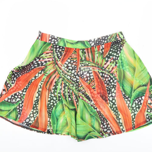 Boohoo Womens Multicoloured Tropical Culotte Shorts Size L