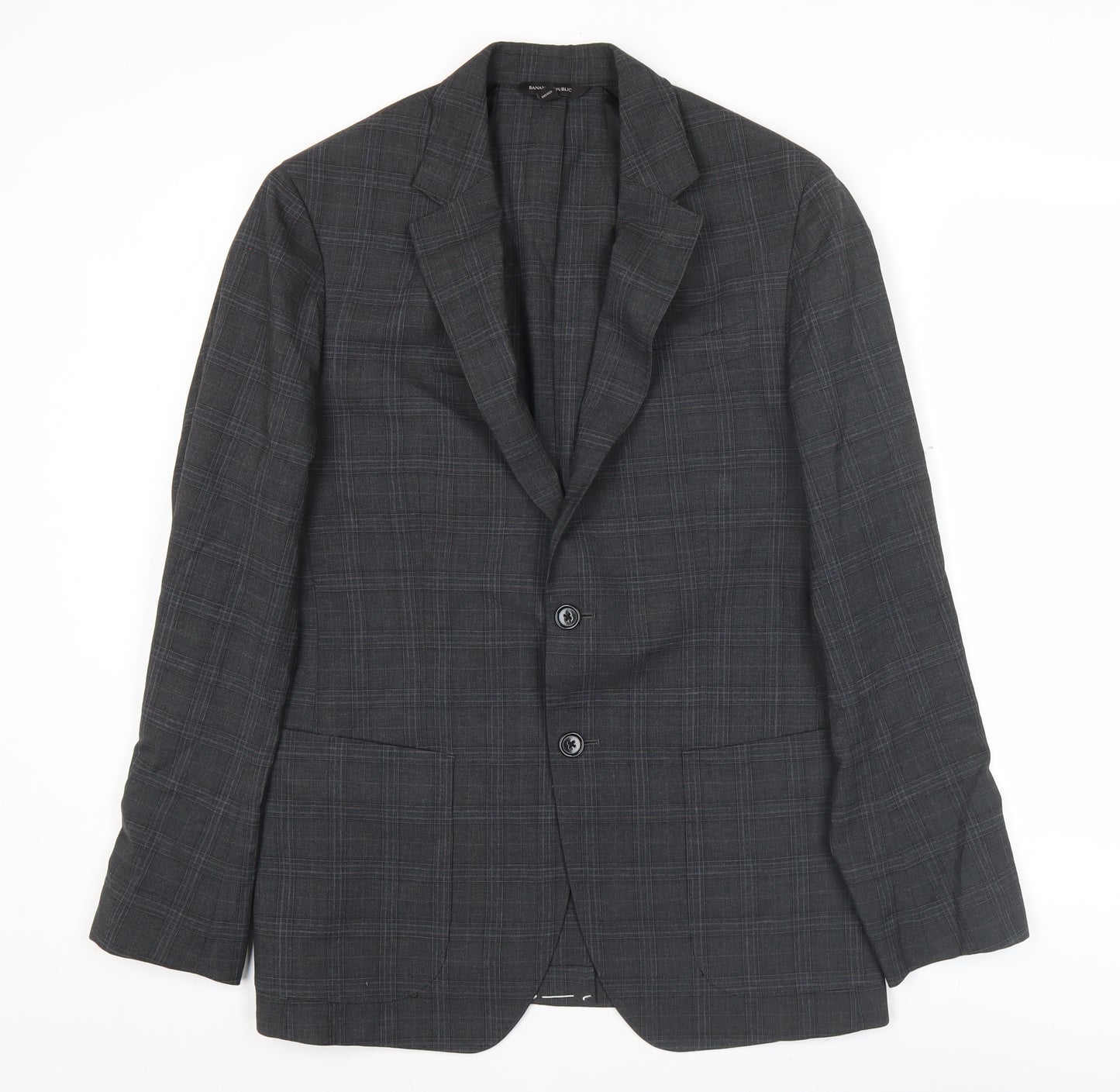 Banana Republic Men’s Grey Check 38R Blazer Jacket Formal