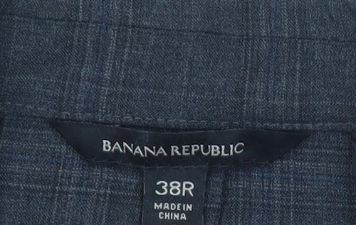 Banana Republic Men’s Grey Check 38R Blazer Jacket Formal