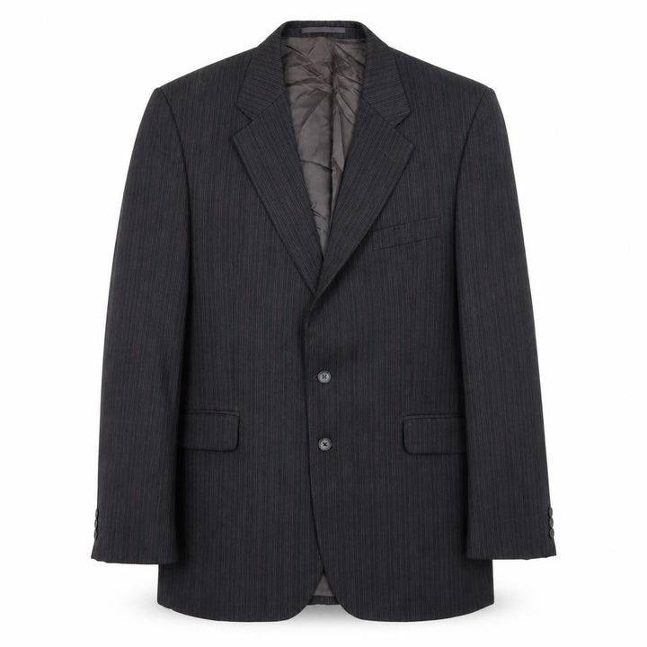 Label Mens Grey Wool Pinstripe Blazer Jacket 41L Classic Fit