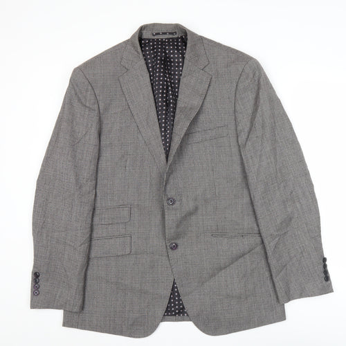 Skopes Men's Grey Check Wool Blazer 40R Slim Fit Jacket