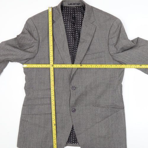Skopes Men's Grey Check Wool Blazer 40R Slim Fit Jacket