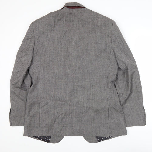 Skopes Men's Grey Check Wool Blazer 40R Slim Fit Jacket