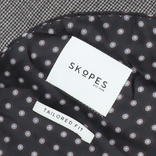 Skopes Men's Grey Check Wool Blazer 40R Slim Fit Jacket