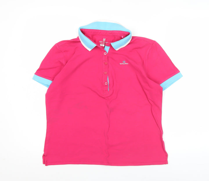 Catmandoo Womens Pink Polo Shirt M Short Sleeve Cotton Blend