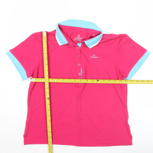 Catmandoo Womens Pink Polo Shirt M Short Sleeve Cotton Blend