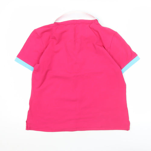 Catmandoo Womens Pink Polo Shirt M Short Sleeve Cotton Blend