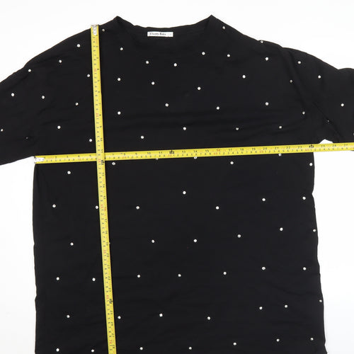 Cherry Koko Womens Black Studded Polka Dot T-Shirt Size M
