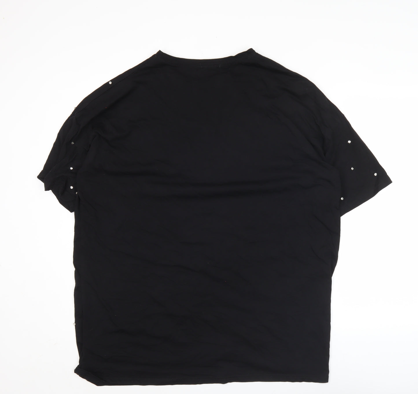 Cherry Koko Womens Black Studded Polka Dot T-Shirt Size M