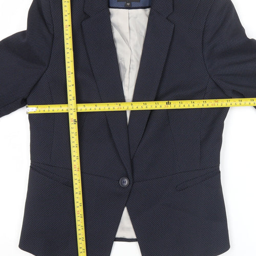 Next Women’s Blue Tailored Blazer Size 12 Slim Fit Jacket