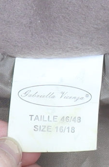 Gabriella Vicenza Womens Beige Coat Size 16/18 Classic Overcoat
