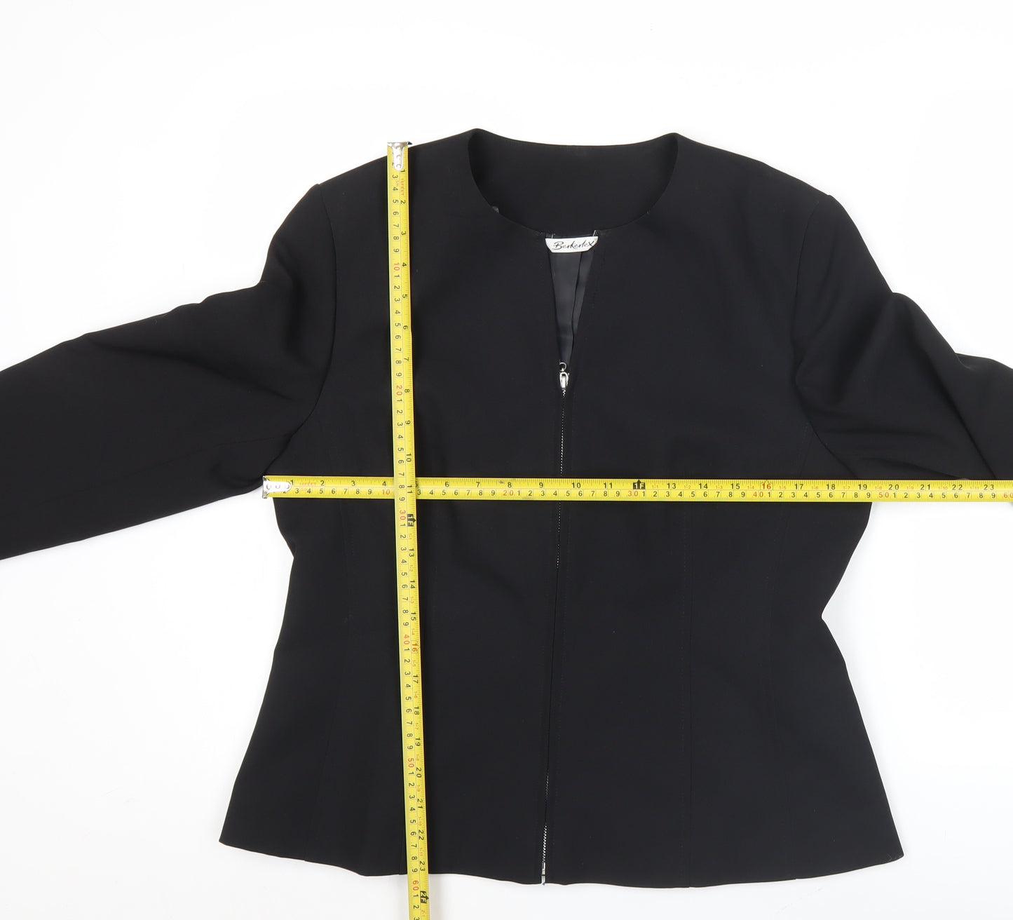 Berkertx Womens Black Size 12 Tailored Suit Jacket Work Business Formal
