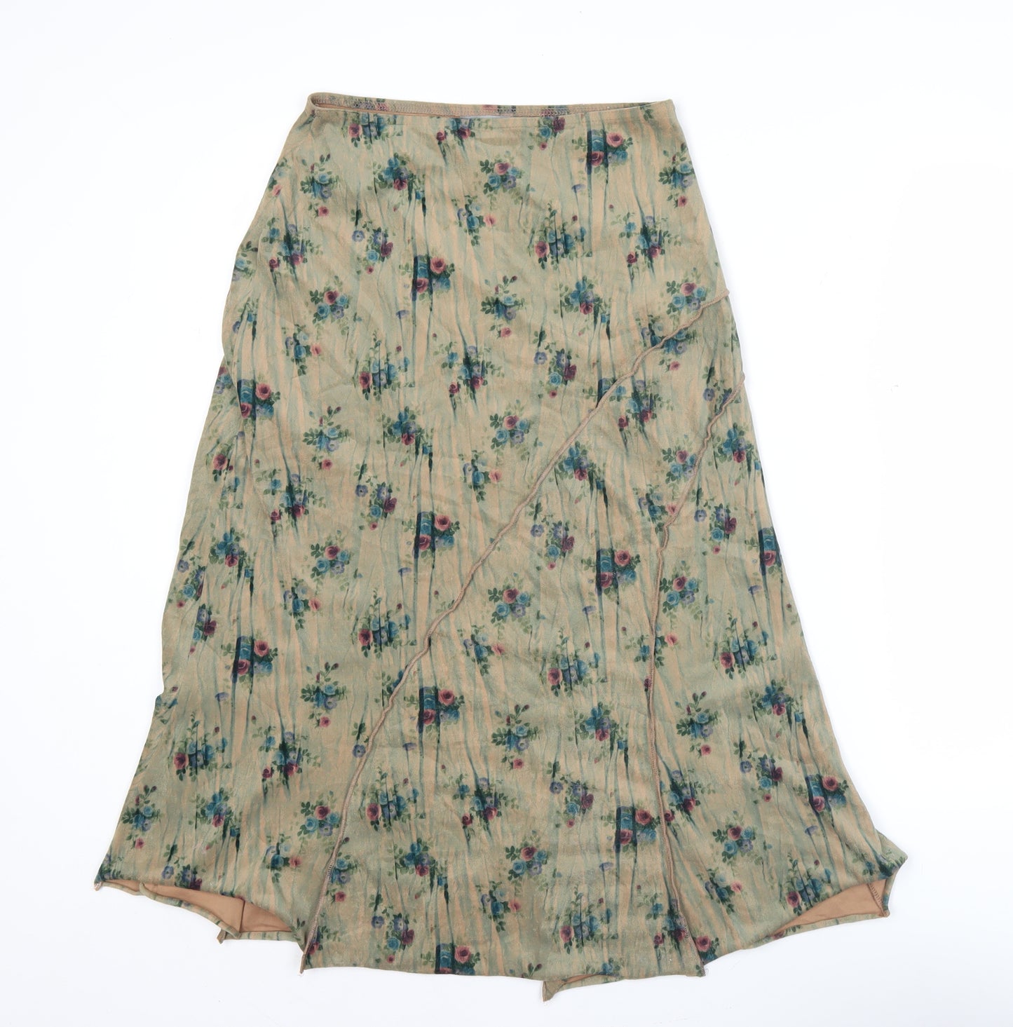 Marks and Spencer Women’s Beige Floral Wrap Midi Skirt Size 8