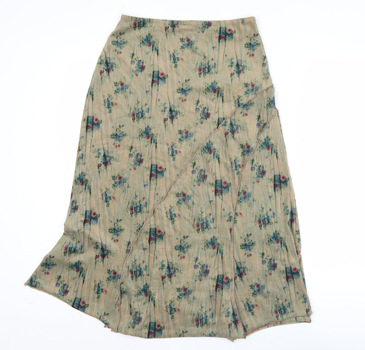 Marks and Spencer Women’s Beige Floral Wrap Midi Skirt Size 8
