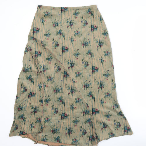 Marks and Spencer Women’s Beige Floral Wrap Midi Skirt Size 8