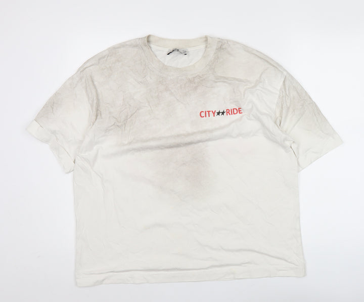 ProJeva Men's White Medium City Ride Rodeo Graphic T-Shirt