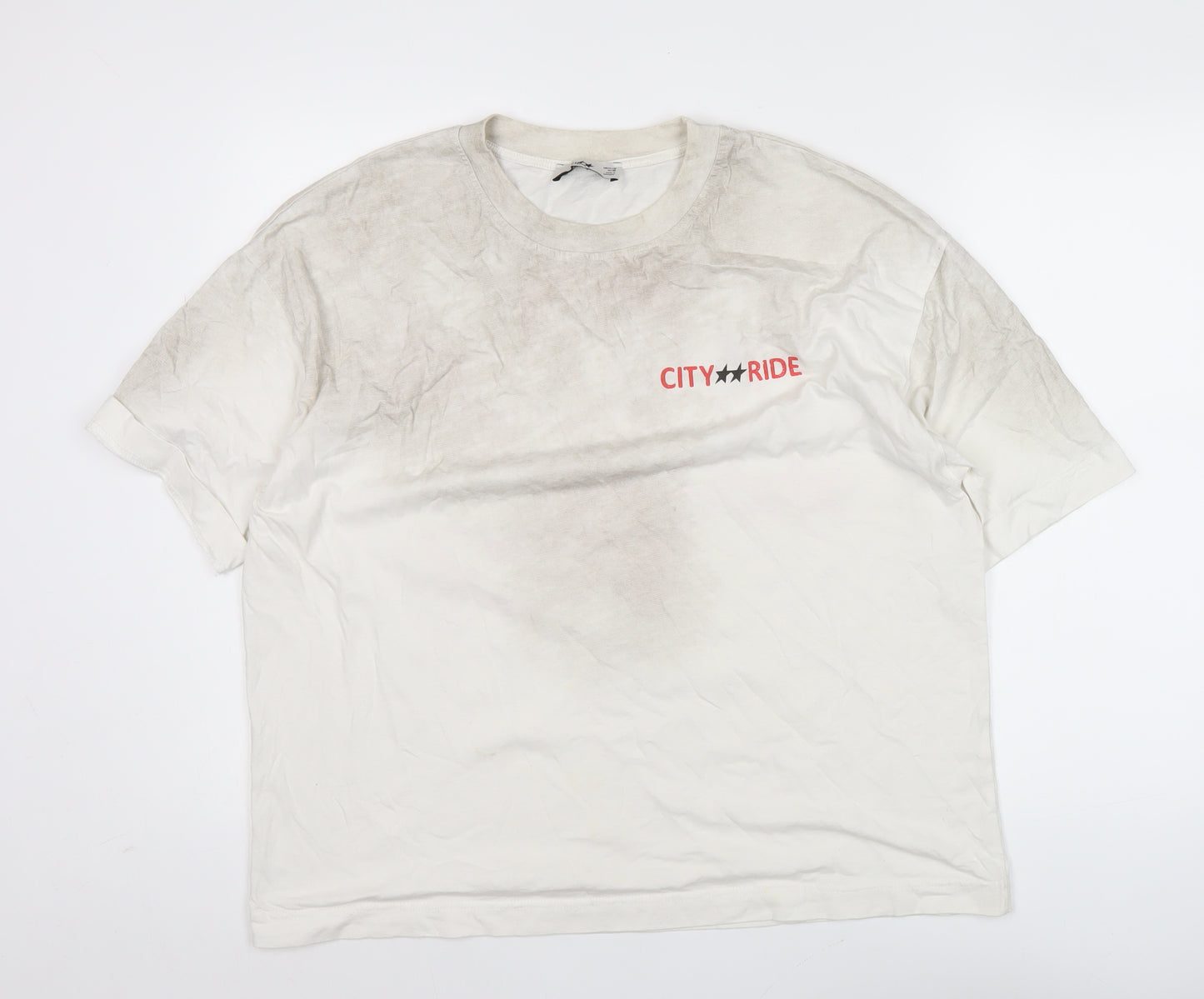 ProJeva Men's White Medium City Ride Rodeo Graphic T-Shirt
