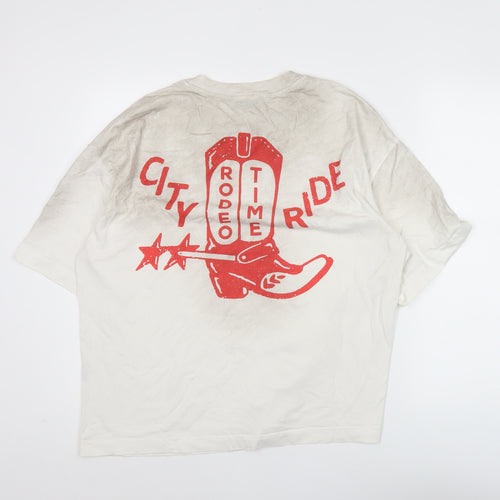 ProJeva Men's White Medium City Ride Rodeo Graphic T-Shirt