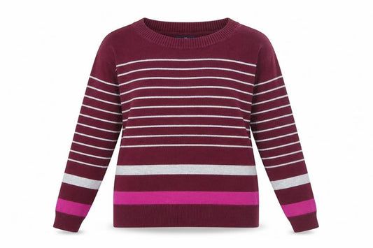 Front view of Gap Women’s Multicoloured Striped Cotton Jumper, size S