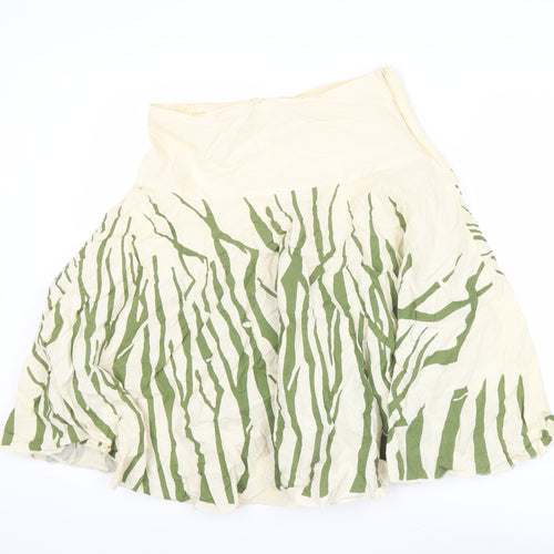 Green Habit Women’s Ivory Green A-Line Cotton Skirt Size 4