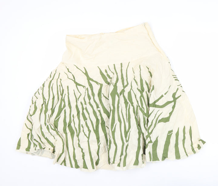 Green Habit Women’s Ivory Green A-Line Cotton Skirt Size 4