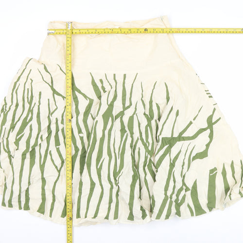 Green Habit Women’s Ivory Green A-Line Cotton Skirt Size 4