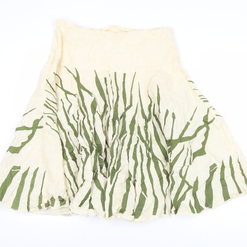 Green Habit Women’s Ivory Green A-Line Cotton Skirt Size 4