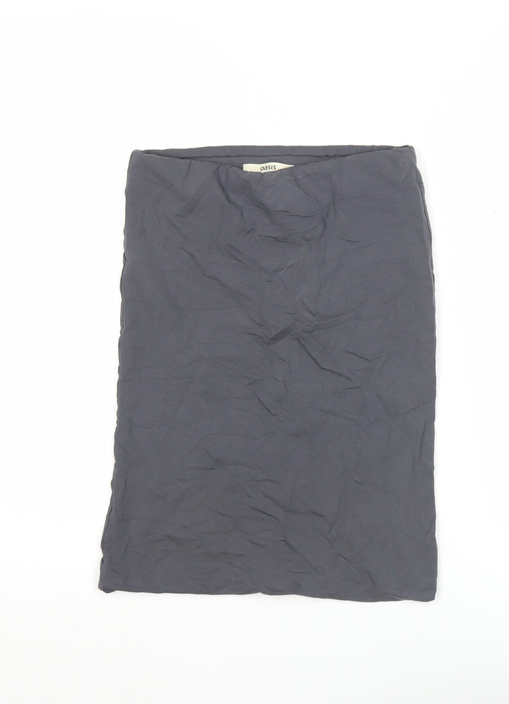 Oasis Women’s Grey Pencil Skirt Size S Stretch Viscose Work Casual